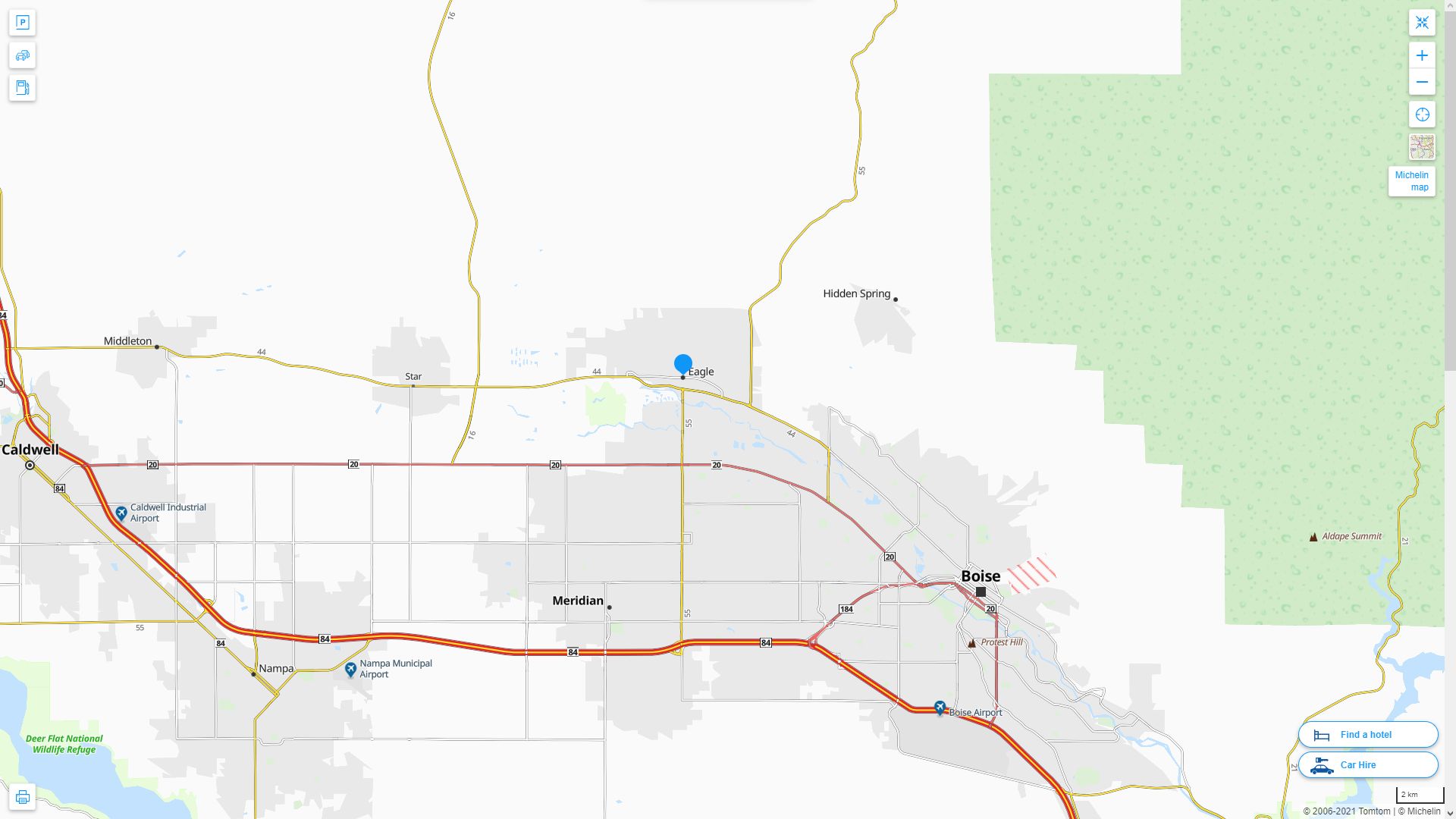 Eagle idaho Highway and Road Map